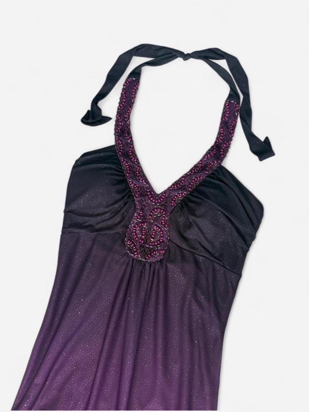Purple Ombre Halter Maxi Dress